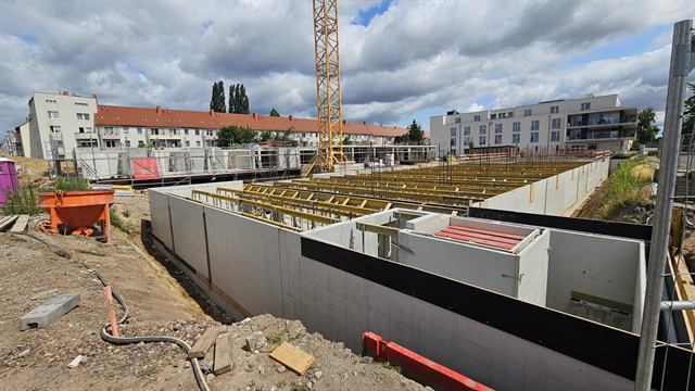 Tiefgarage und Bewehrung der Decke